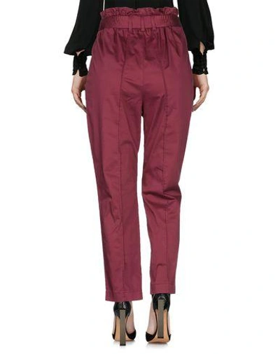 Shop Twinset Casual Pants In Maroon