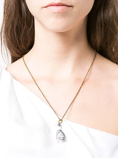 Shop Stella Mccartney Dog Necklace In 8098 Vintage Gold