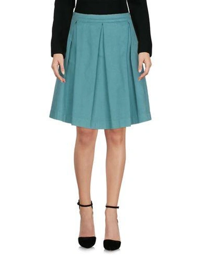 Shop Monocrom Knee Length Skirt In Deep Jade
