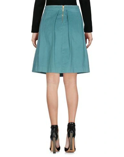 Shop Monocrom Knee Length Skirt In Deep Jade