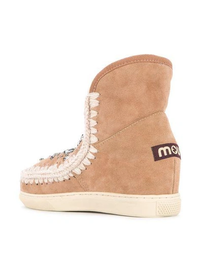 Shop Mou Embellished Snow Boots In Pink
