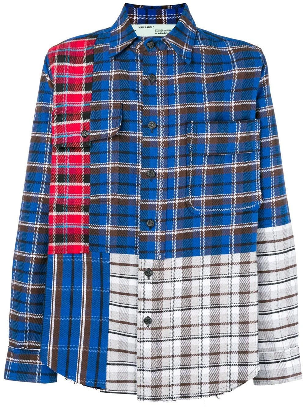 Off-white Check Reconstructed Button-down Shirt In Plaid | ModeSens