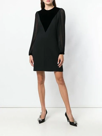 Shop Givenchy Velvet-panelled Dress In Black