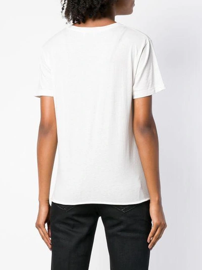 Shop Saint Laurent Skull Card T-shirt In White