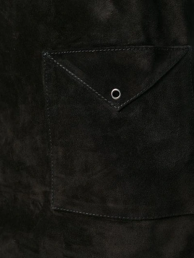 Shop Saint Laurent Calf Leather Belted Studded Dress In Black