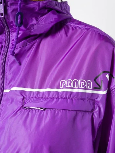 Shop Prada Linea Rossa Windbreaker - Purple