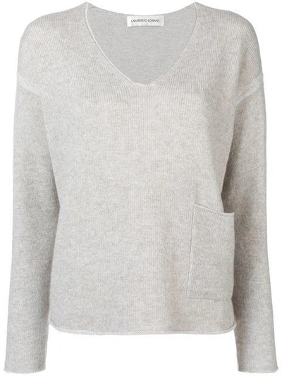 Shop Lamberto Losani Long-sleeve Fitted Sweater - Neutrals