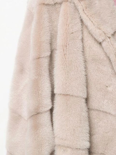 Shop Liska Fur Tiered Coat In Brown