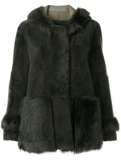 Shop Blancha Hooded Oversized Jacket - Grey