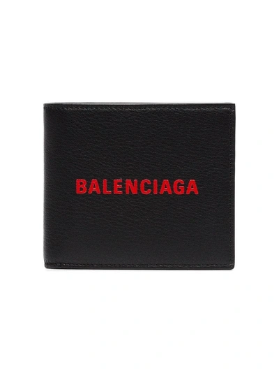 Shop Balenciaga Black Red Logo Wallet