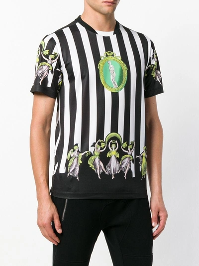 Shop Versace Printed Striped T-shirt - Black