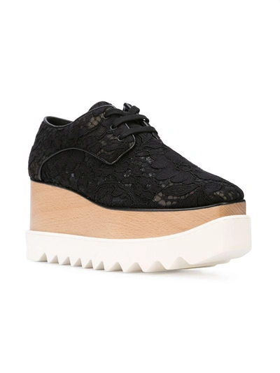 Shop Stella Mccartney Elyse Lace Platform Shoes - Black