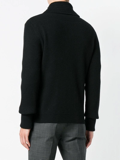 Shop Tom Ford Ribbed Cashmere Cardigan In Black