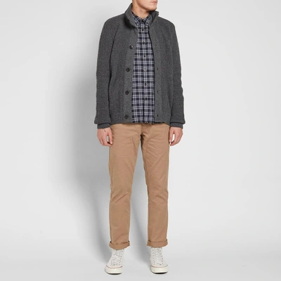 Shop Barbour Helm Button Through Cardigan In Grey