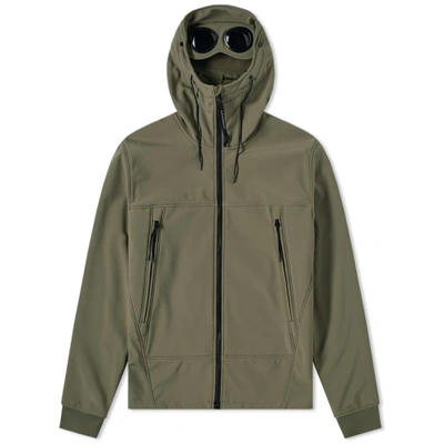 Shop C.p. Company Soft Shell Goggle Jacket In Green