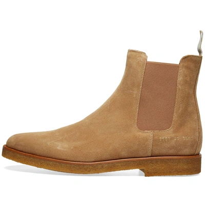 Shop Common Projects Chelsea Boot Suede In Brown