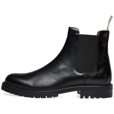 Shop Common Projects Chelsea Boot Lug Sole In Black