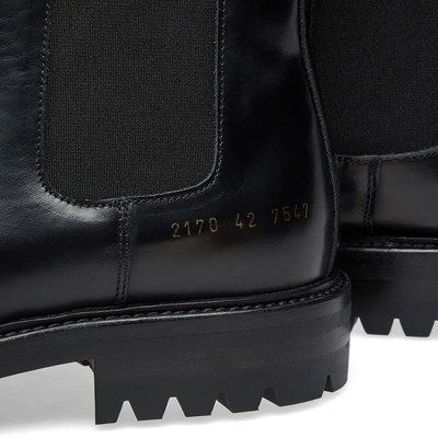 Shop Common Projects Chelsea Boot Lug Sole In Black