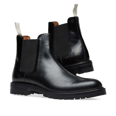 Shop Common Projects Chelsea Boot Lug Sole In Black