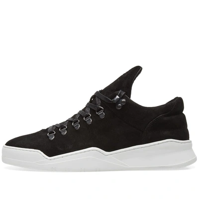 Shop Filling Pieces Mountain Cut Ghost Waxed Suede Sneaker In Black