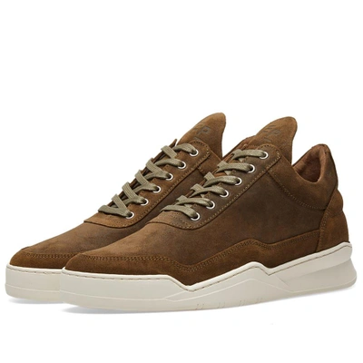 Shop Filling Pieces Low Top Ghost Waxed Suede Sneaker In Green