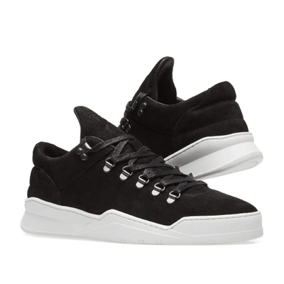 Shop Filling Pieces Mountain Cut Ghost Waxed Suede Sneaker In Black