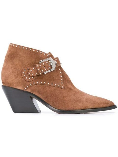 Shop Givenchy Studded Ankle Boots - Brown