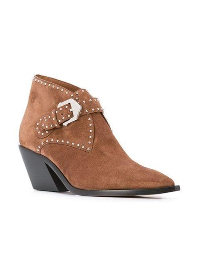 Shop Givenchy Studded Ankle Boots - Brown