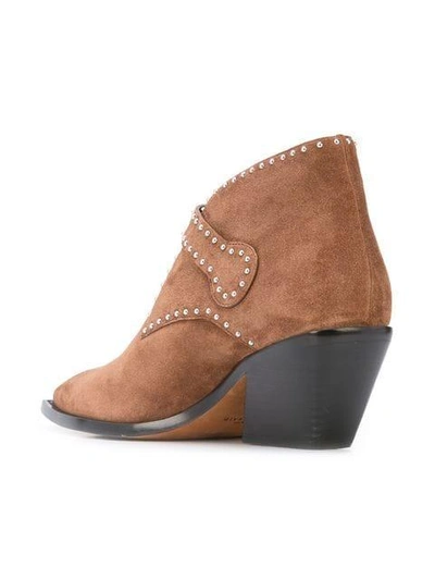 Shop Givenchy Studded Ankle Boots - Brown