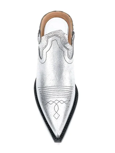 Shop Maison Margiela Pointed Mules In H4391 Silver