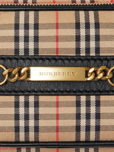 Shop Burberry The 1983 Check Link Camera Bag - Black