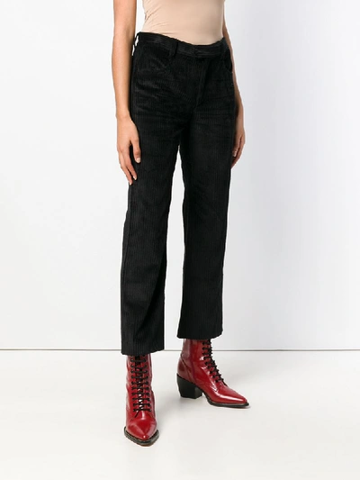 Shop Isabel Marant Corduroy Cropped Trousers - Black