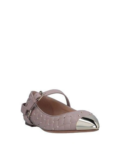 Shop Valentino Ballet Flats In Light Brown