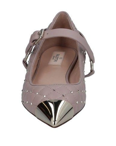 Shop Valentino Ballet Flats In Light Brown