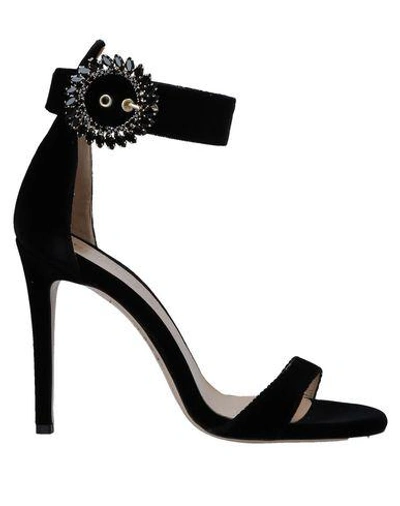 Shop Deimille Woman Sandals Black Size 10 Textile Fibers
