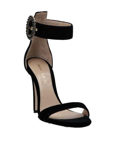 Shop Deimille Woman Sandals Black Size 10 Textile Fibers