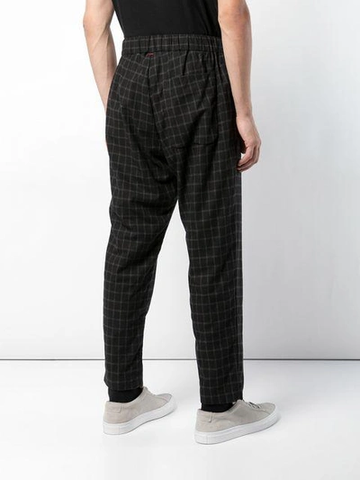 Shop Casey Casey Checked Straight Trousers - Black