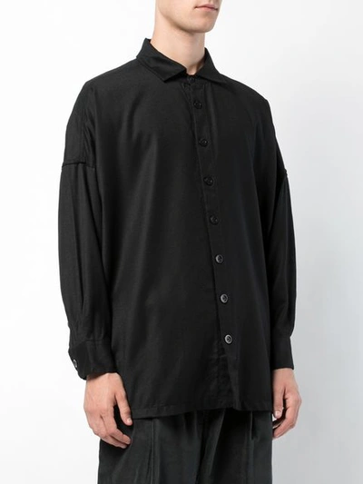 Shop Casey Casey Oversized Buttoned Shirt In Black