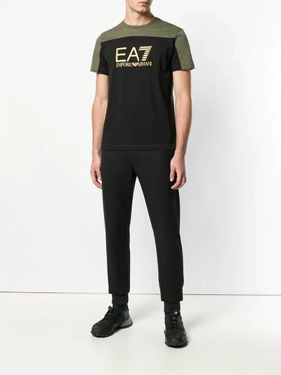 Shop Ea7 Emporio Armani Logo T-shirt - Black