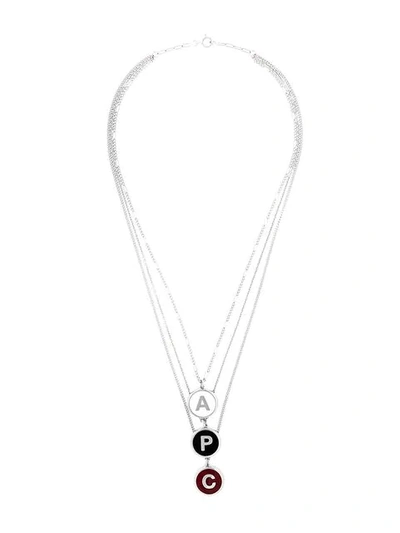 Shop Apc A.p.c.  Initials Necklace - Black