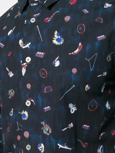 Shop Ps By Paul Smith Printed Shirt In Blue