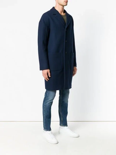 Shop Mauro Grifoni Oversized Single Breasted Coat - Blue