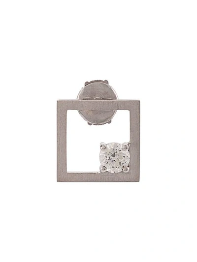 Shop Hadar Nornberg Square Stud Detail Earrings In Grey