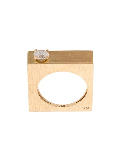 Shop Hadar Nornberg Square Shaped Ring In Yellow