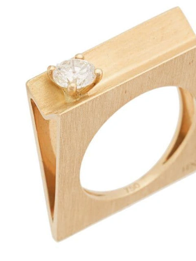 Shop Hadar Nornberg Square Shaped Ring In Yellow