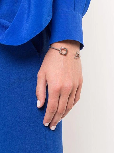 Shop Hadar Nornberg Stud Detail Cuff Bracelet In Grey
