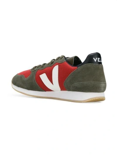 Shop Veja Colour Block Sneakers - Red