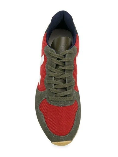 Shop Veja Colour Block Sneakers - Red