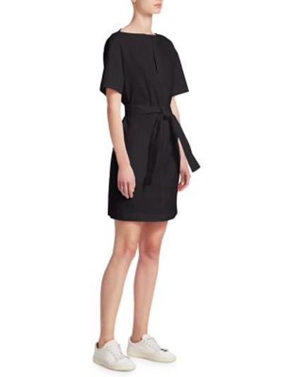 Shop Theory Belted Shift Dress In Black