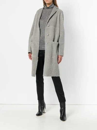 Shop Fabiana Filippi Reversible Single Breasted Coat - Grey